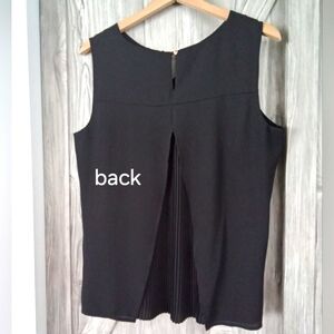 Calvin Klein Black Pleated Sleeveless Top XL